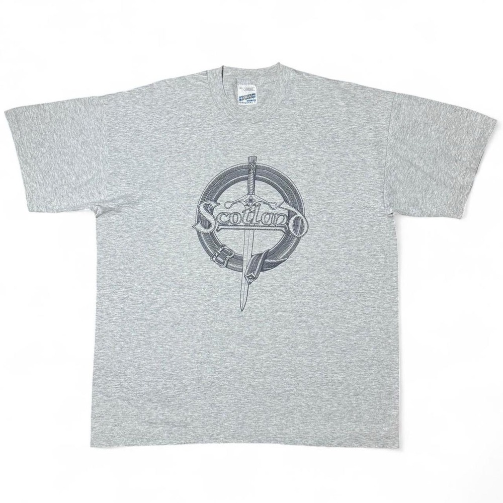 Vintage 90s Grey Scotland Emblem Graphic T-shirt  XL Scottish Highlands